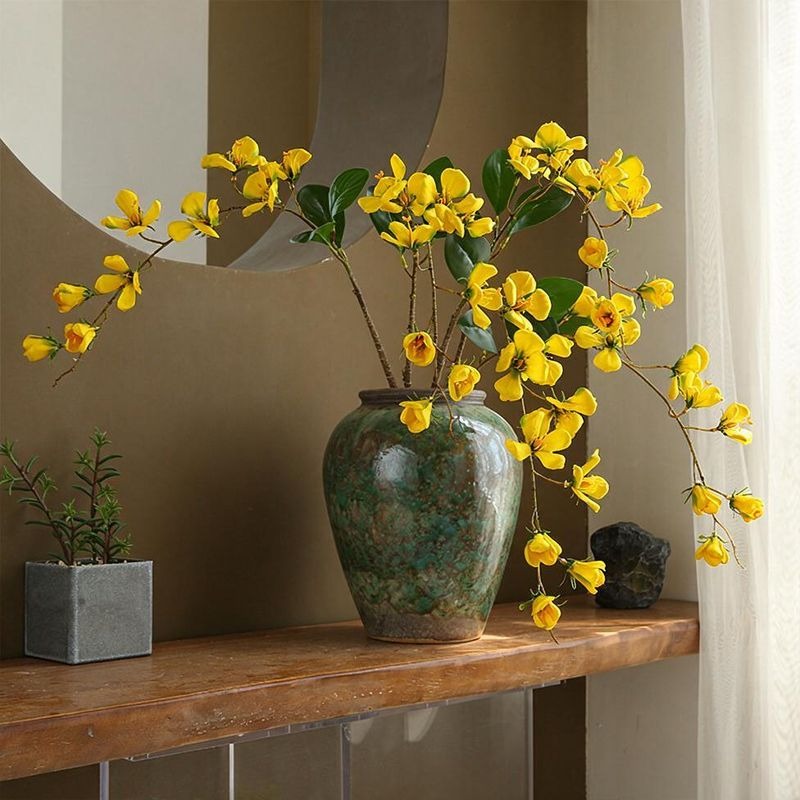 Branche de fleurs de cornouiller artificielles en soie, 85 cm, décoration élégante pour maison, mariage ou boutique, 9 fleurs par tige