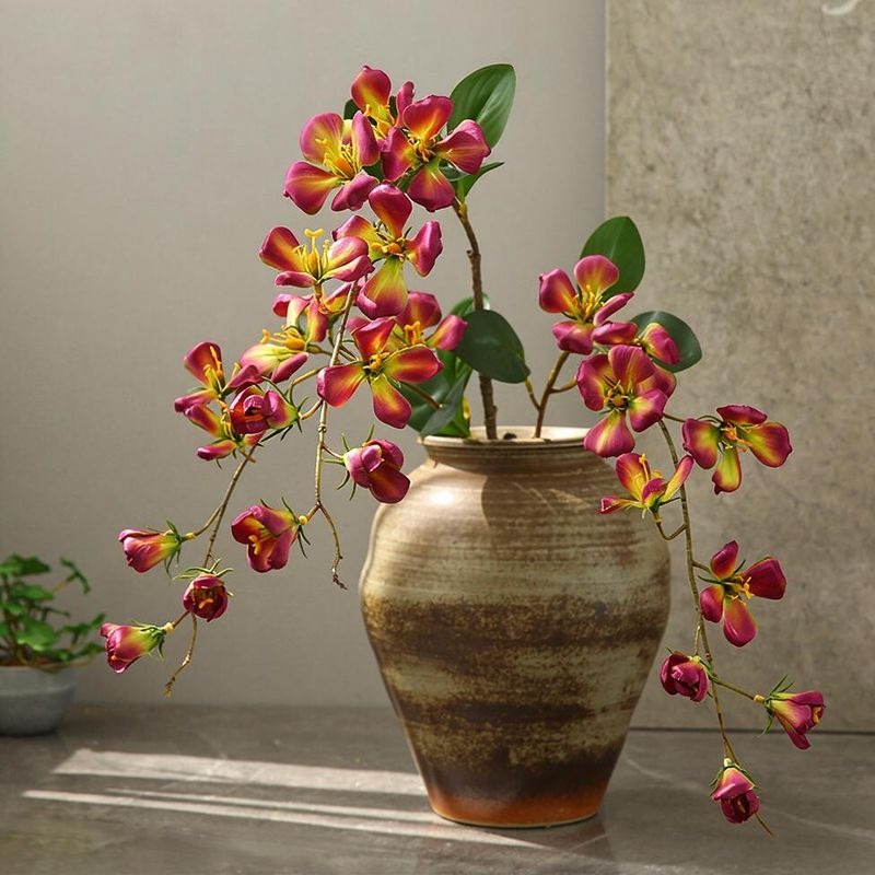 Branche de fleurs de cornouiller artificielles en soie, 85 cm, décoration élégante pour maison, mariage ou boutique, 9 fleurs par tige