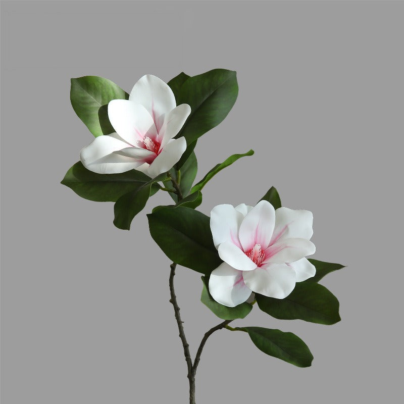 Magnolia artificiel en latex, tige unique avec 4 fleurs, 100 cm, blanc ou rose, décoration intérieure élégante, hôtel ou maison