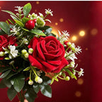 Bouquet artificiel de roses de Noël, 45 cm, soie, décoration de mariage et intérieur, style provençal