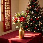 Bouquet artificiel de roses de Noël, 45 cm, soie, décoration de mariage et intérieur, style provençal