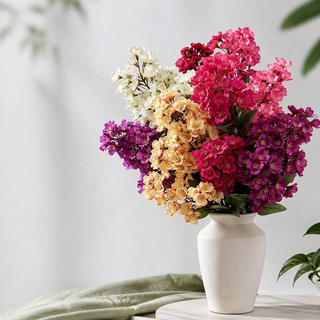 Fleur artificielle en polyester teinté, branche de pommier du Japon (74 cm), décoration intérieure élégante, mariage, maison, café