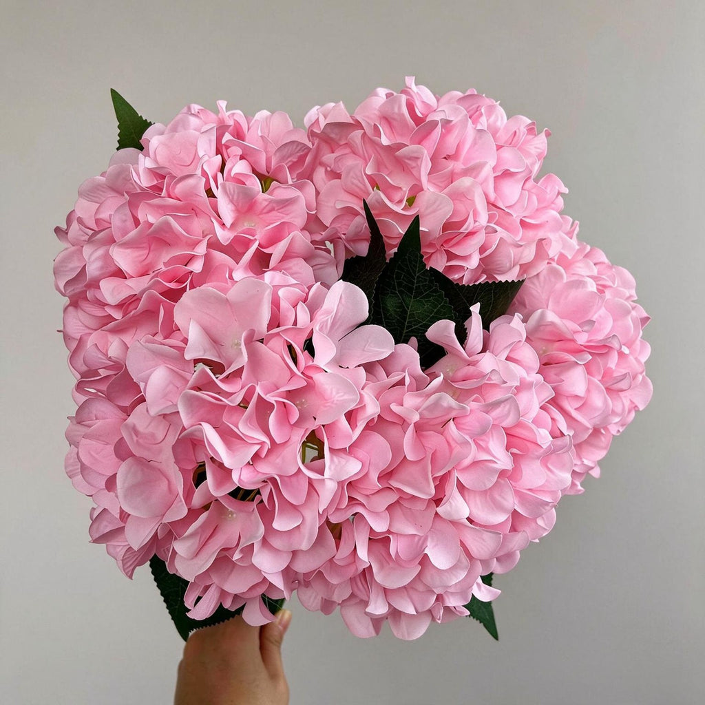 Bouquet d'hortensias artificiels 46 cm – 225 fleurs en soie, décoration mariage, jardin, intérieur/extérieur, ambiance champêtre provençale