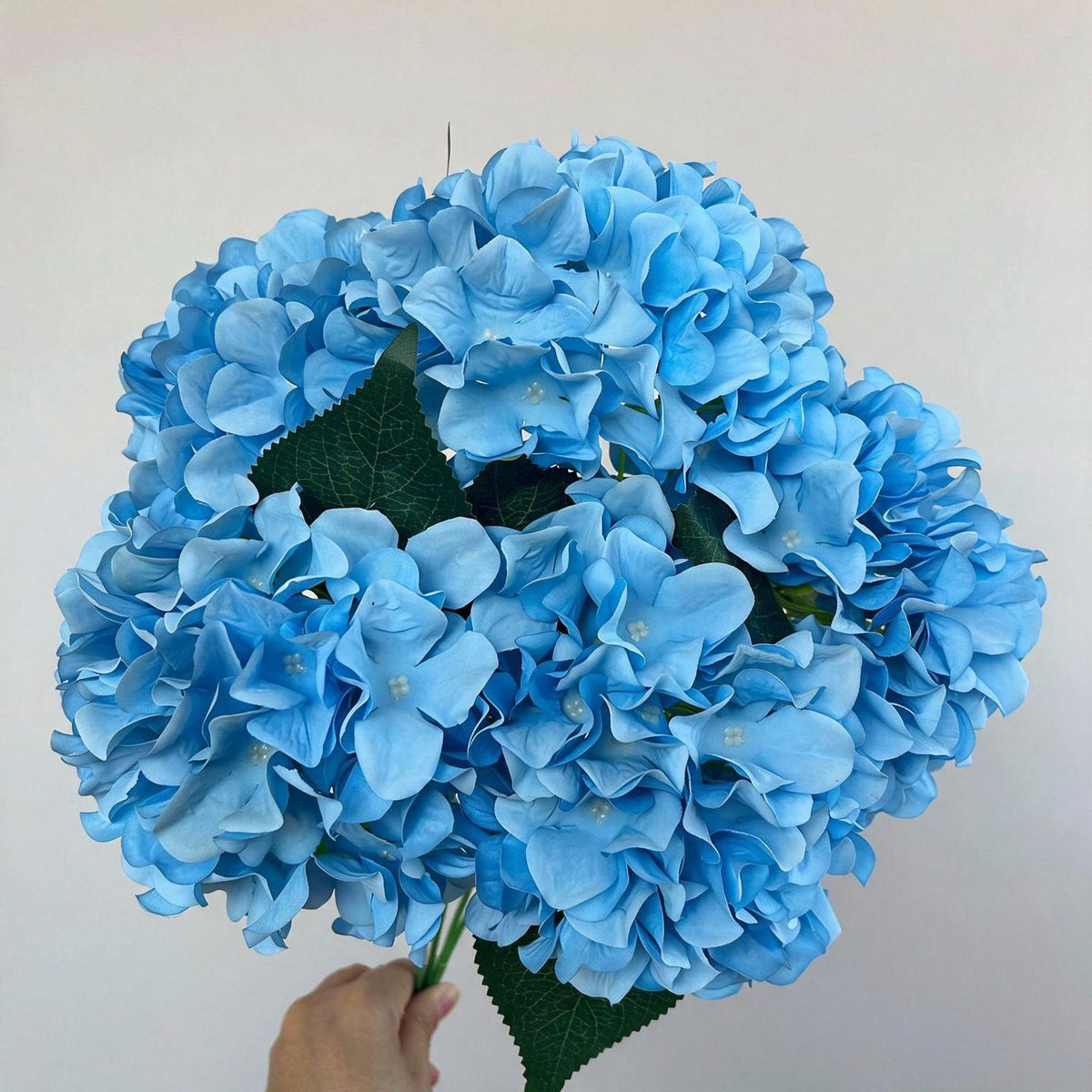 Bouquet d'hortensias artificiels 46 cm – 225 fleurs en soie, décoration mariage, jardin, intérieur/extérieur, ambiance champêtre provençale