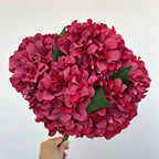Bouquet d'hortensias artificiels 46 cm – 225 fleurs en soie, décoration mariage, jardin, intérieur/extérieur, ambiance champêtre provençale