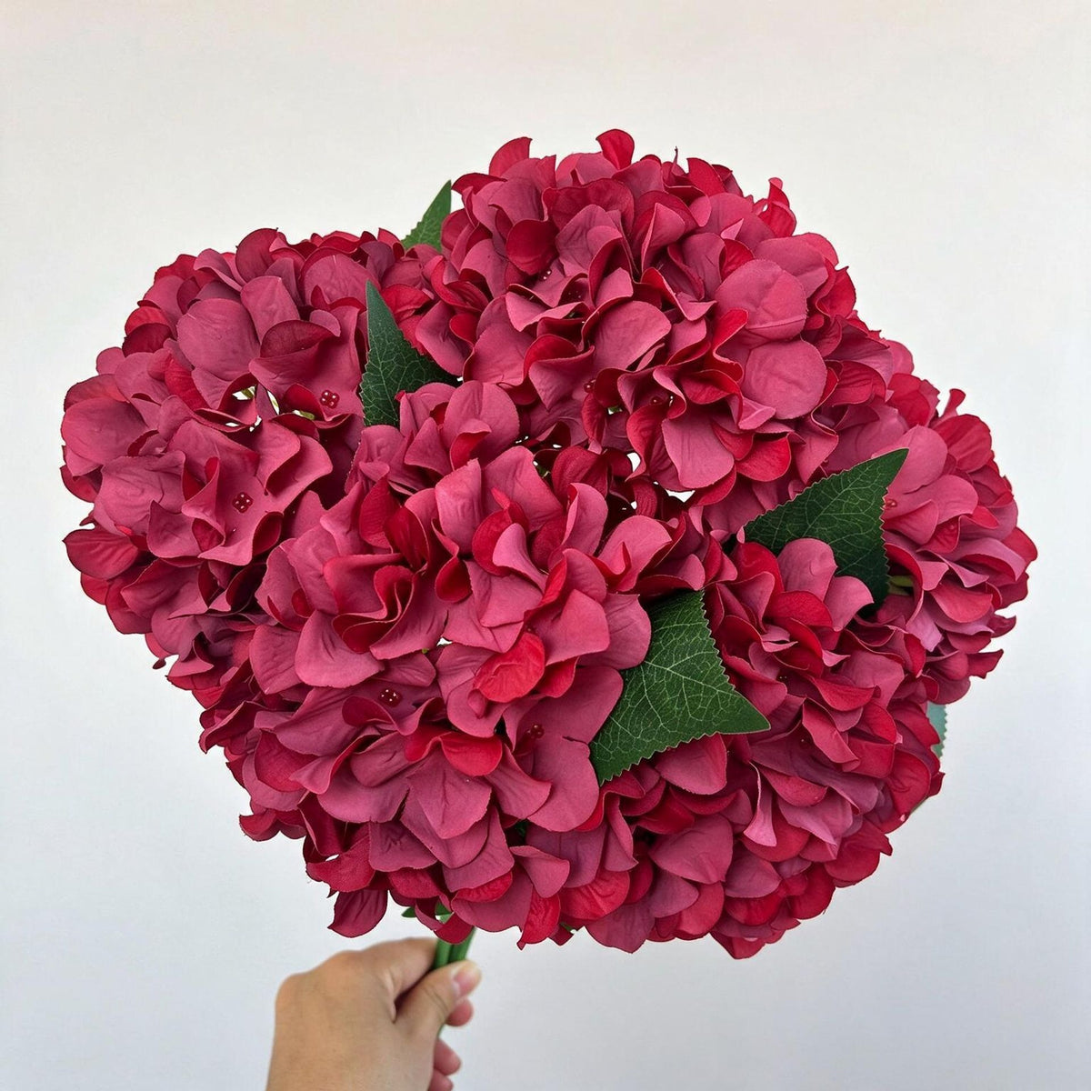 Bouquet d'hortensias artificiels 46 cm – 225 fleurs en soie, décoration mariage, jardin, intérieur/extérieur, ambiance champêtre provençale