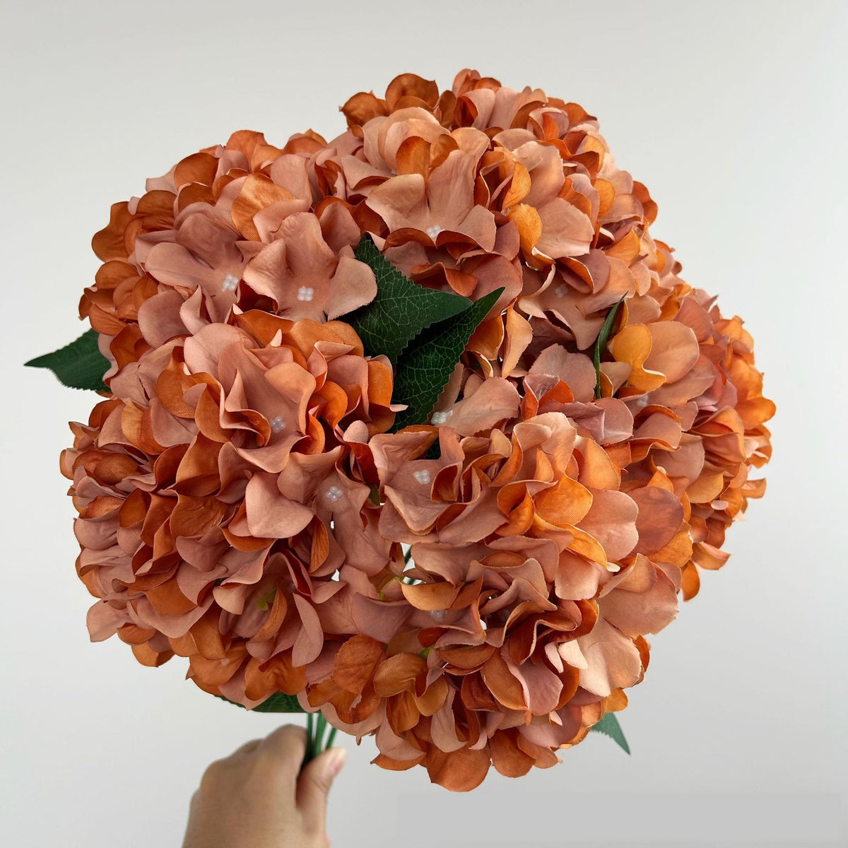 Bouquet d'hortensias artificiels 46 cm – 225 fleurs en soie, décoration mariage, jardin, intérieur/extérieur, ambiance champêtre provençale