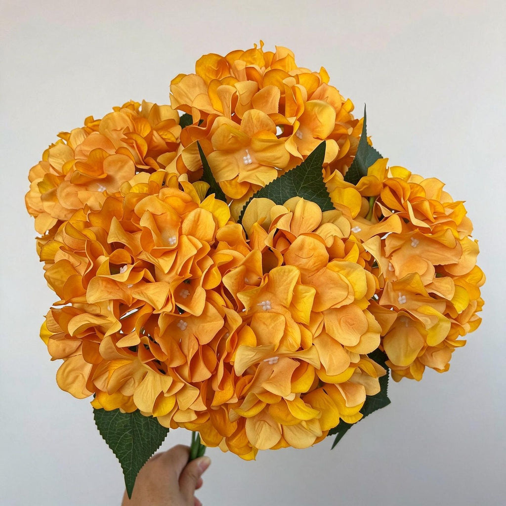 Bouquet d'hortensias artificiels 46 cm – 225 fleurs en soie, décoration mariage, jardin, intérieur/extérieur, ambiance champêtre provençale