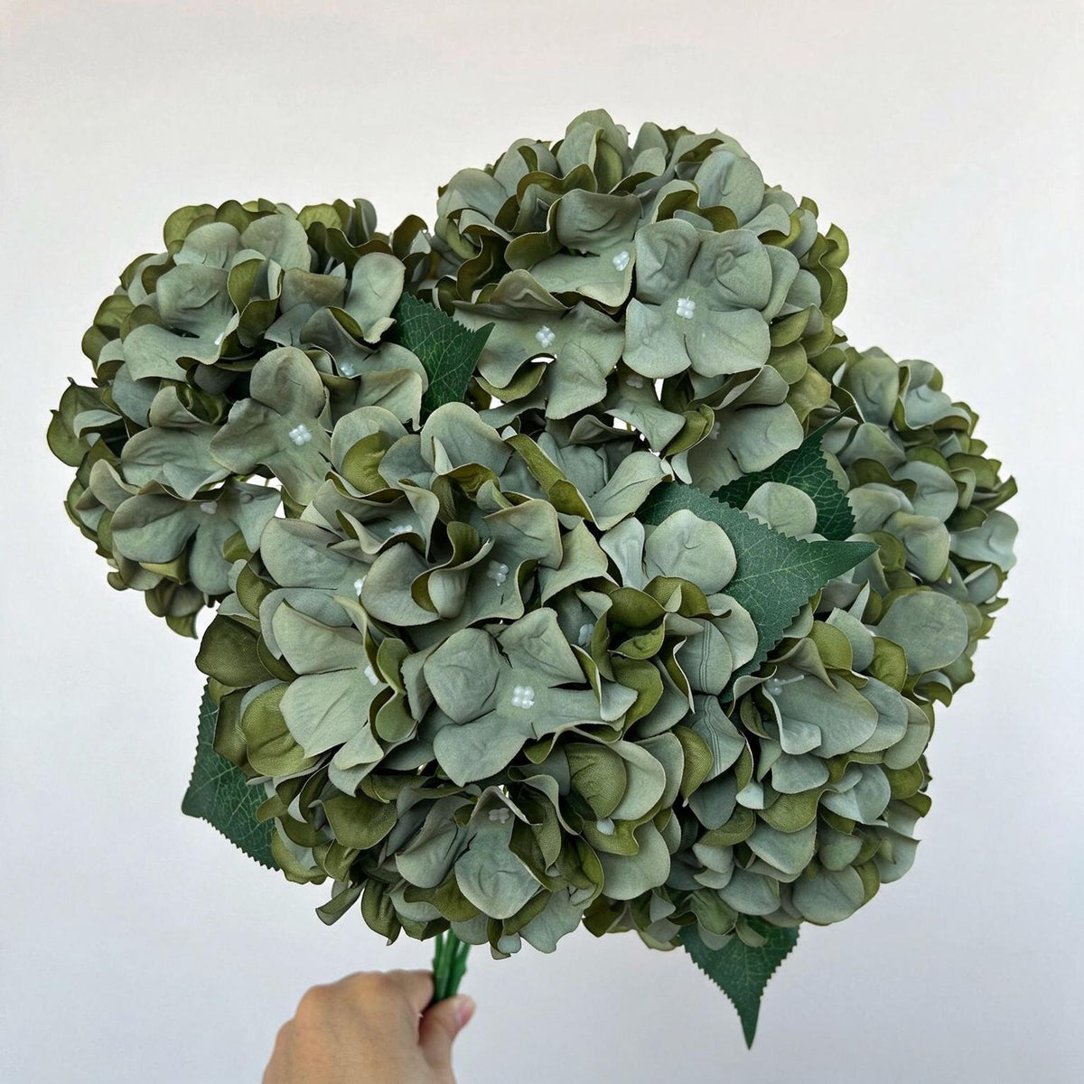 Bouquet d'hortensias artificiels 46 cm – 225 fleurs en soie, décoration mariage, jardin, intérieur/extérieur, ambiance champêtre provençale