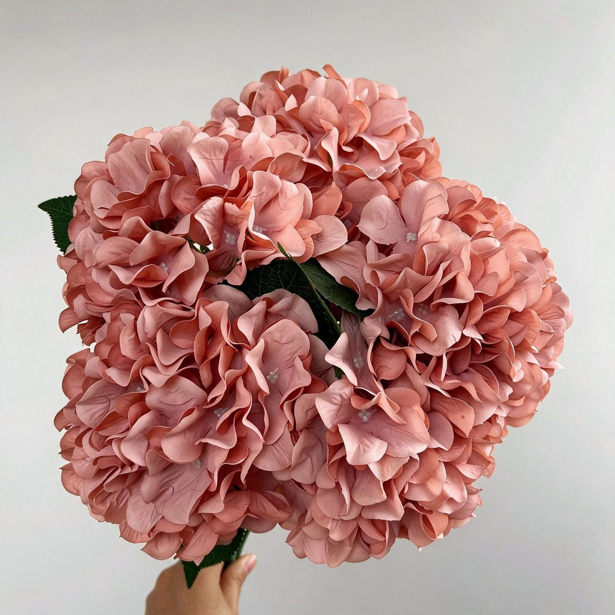 Bouquet d'hortensias artificiels 46 cm – 225 fleurs en soie, décoration mariage, jardin, intérieur/extérieur, ambiance champêtre provençale