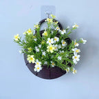 Panier mural nid d'oiseau avec fleurs artificielles en soie, décoration murale intérieure, 25 cm, style nordique, pour salon ou événements