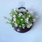 Panier mural nid d'oiseau avec fleurs artificielles en soie, décoration murale intérieure, 25 cm, style nordique, pour salon ou événements