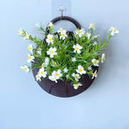 Panier mural nid d'oiseau avec fleurs artificielles en soie, décoration murale intérieure, 25 cm, style nordique, pour salon ou événements