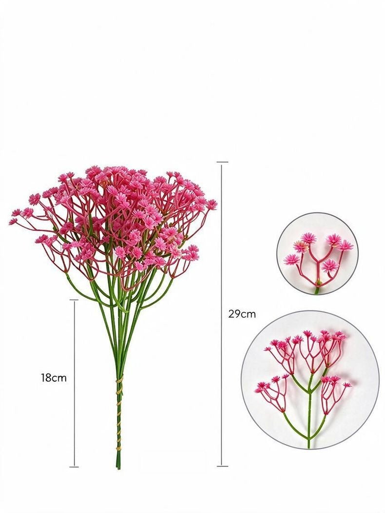 10 branches de gypsophile artificielle, 30 cm, décoration de mariage, bouquet de mariée, décoration de table, cadeau d'entreprise, style champêtre