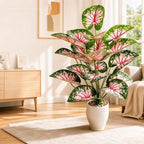 Plante artificielle Caladium rose, décoration intérieure et extérieure, 30 cm de hauteur, 53 cm de longueur, pour mariages, bureaux et espaces commerciaux