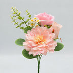 Fleurs artificielles en soie, bouquet de pivoines style champêtre, 30 cm, décoration mariage, maison et boutique, sans entretien