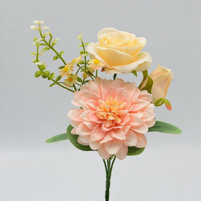 Fleurs artificielles en soie, bouquet de pivoines style champêtre, 30 cm, décoration mariage, maison et boutique, sans entretien