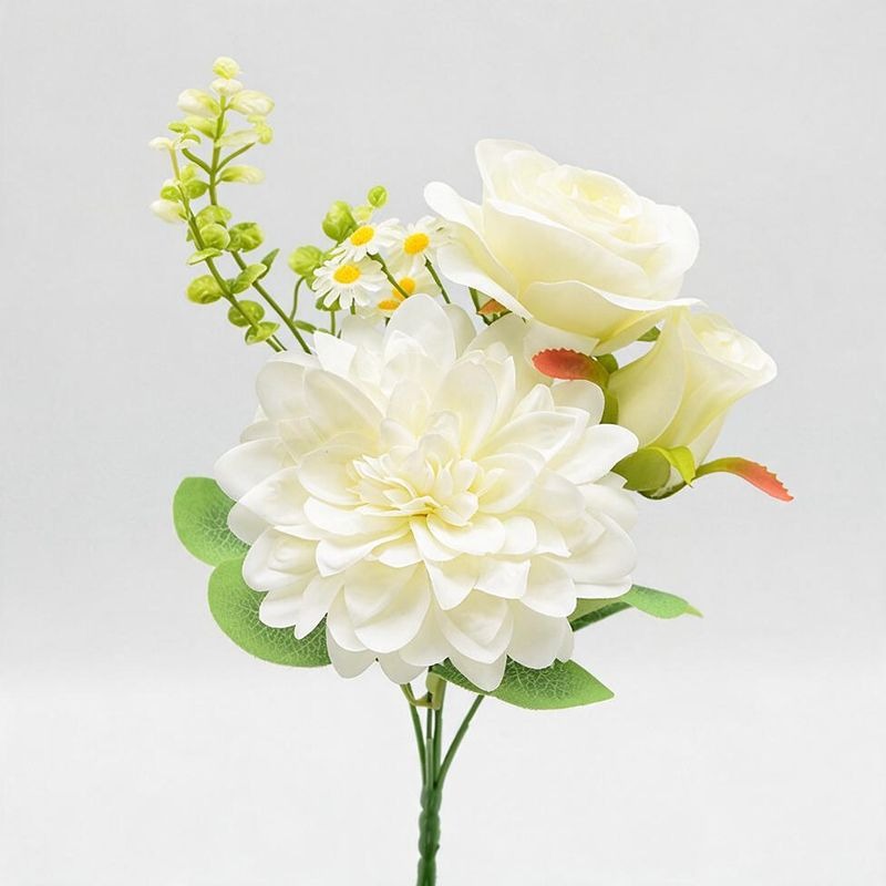 Fleurs artificielles en soie, bouquet de pivoines style champêtre, 30 cm, décoration mariage, maison et boutique, sans entretien