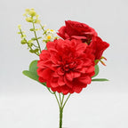 Fleurs artificielles en soie, bouquet de pivoines style champêtre, 30 cm, décoration mariage, maison et boutique, sans entretien