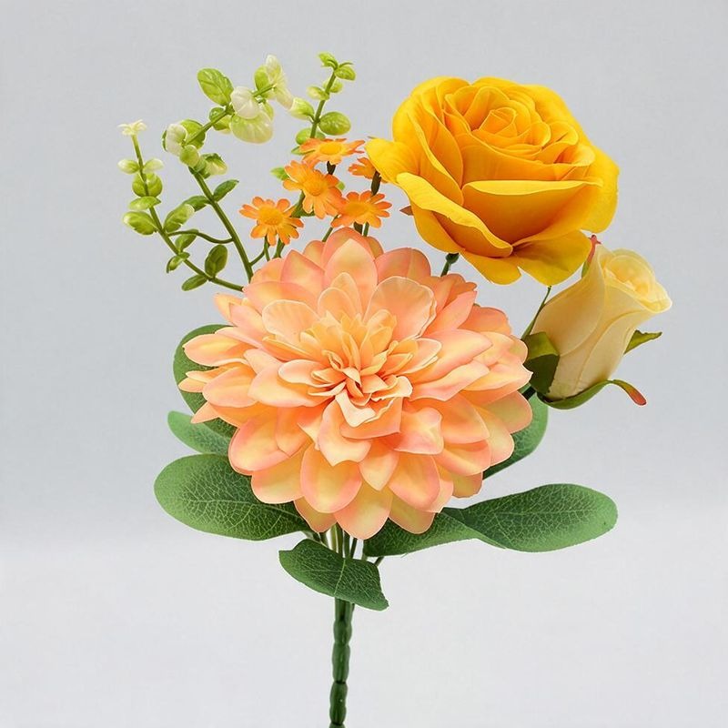 Fleurs artificielles en soie, bouquet de pivoines style champêtre, 30 cm, décoration mariage, maison et boutique, sans entretien