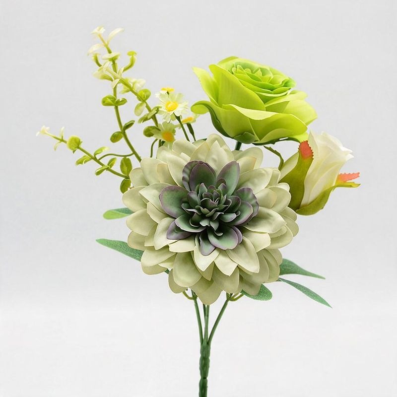 Fleurs artificielles en soie, bouquet de pivoines style champêtre, 30 cm, décoration mariage, maison et boutique, sans entretien