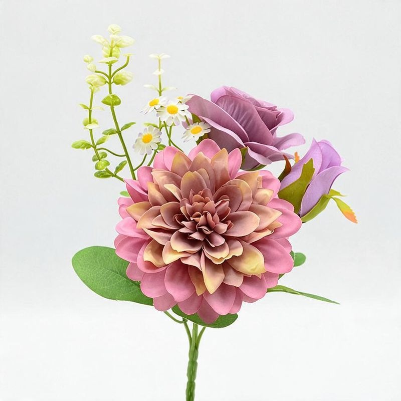 Fleurs artificielles en soie, bouquet de pivoines style champêtre, 30 cm, décoration mariage, maison et boutique, sans entretien
