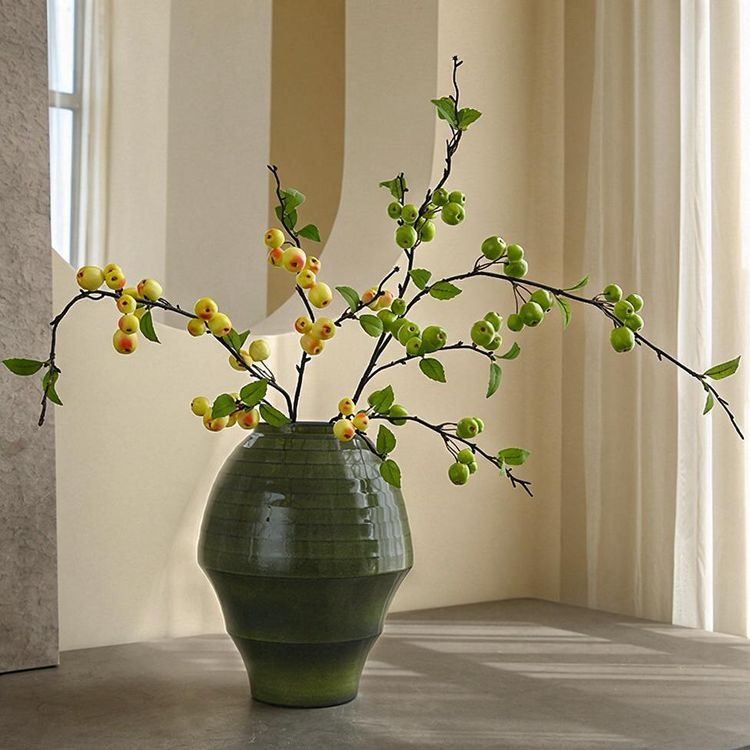 Fausse branche de pommes décoratives, 36 fruits, 105 cm, tissu soie artificielle, décoration intérieure élégante