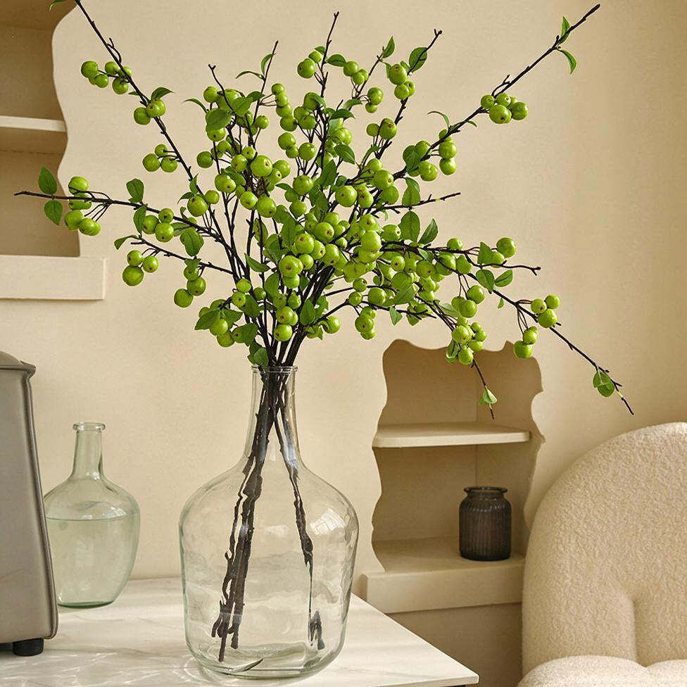Fausse branche de pommes décoratives, 36 fruits, 105 cm, tissu soie artificielle, décoration intérieure élégante