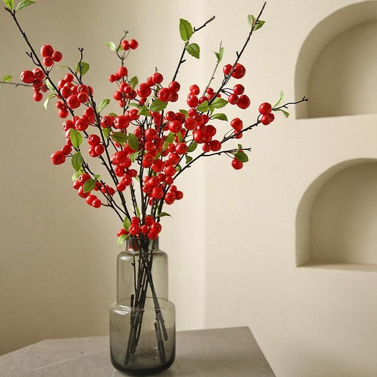 Fausse branche de pommes décoratives, 36 fruits, 105 cm, tissu soie artificielle, décoration intérieure élégante