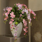 Fleur artificielle Jasmin de Madagascar, tige unique avec 9 fleurs, 80 cm, tissu soyeux, décoration intérieure