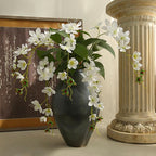 Fleur artificielle Jasmin de Madagascar, tige unique avec 9 fleurs, 80 cm, tissu soyeux, décoration intérieure