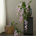 Fleur artificielle Jasmin de Madagascar, tige unique avec 9 fleurs, 80 cm, tissu soyeux, décoration intérieure