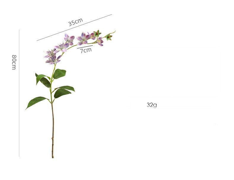 Fleur artificielle Jasmin de Madagascar, tige unique avec 9 fleurs, 80 cm, tissu soyeux, décoration intérieure