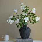 Fleur artificielle de Michelia, tige unique avec 30 fleurs, 74 cm, tissu imitation soie, blanc ou rose