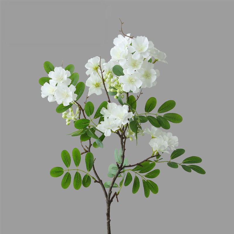 Fleur artificielle de Michelia, tige unique avec 30 fleurs, 74 cm, tissu imitation soie, blanc ou rose