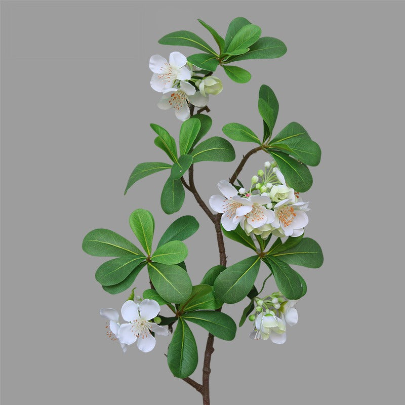 Fleur artificielle Pittosporum, tige unique avec 15 fleurs, 78 cm, tissu soyeux, décoration intérieure