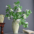 Fleur artificielle Pittosporum, tige unique avec 15 fleurs, 78 cm, tissu soyeux, décoration intérieure