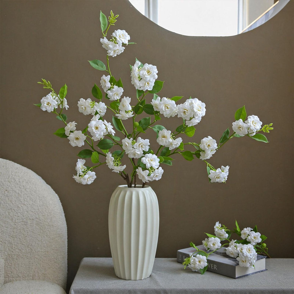 Fleur artificielle en soie camélia multi-têtes, tige unique 87 cm, décoration champêtre pour intérieur, mariage, commerce