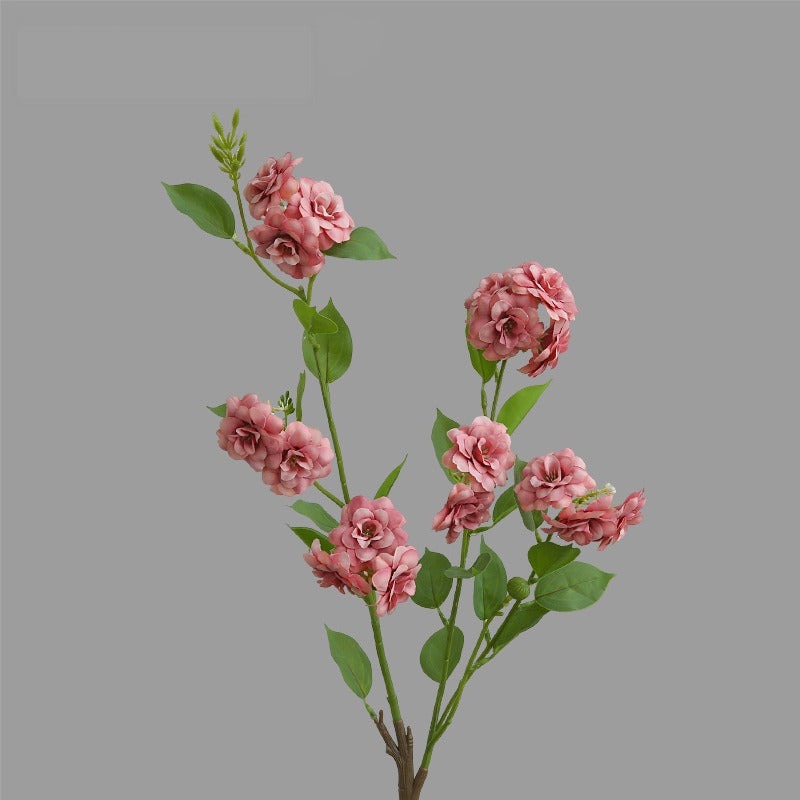Fleur artificielle en soie camélia multi-têtes, tige unique 87 cm, décoration champêtre pour intérieur, mariage, commerce