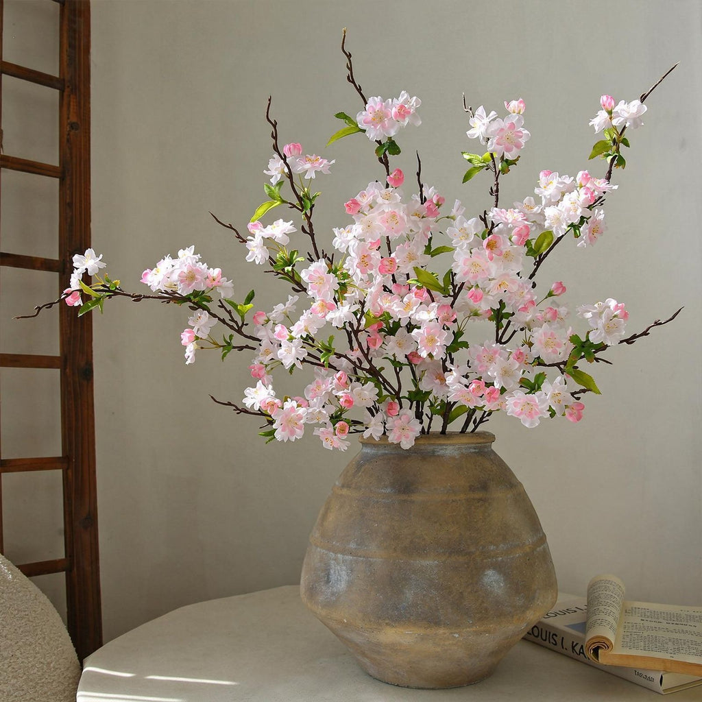 Fleur artificielle en soie synthétique, cerisier du Japon 'Sakura', tige unique avec 25 fleurs, 92 cm, décoration intérieure élégante