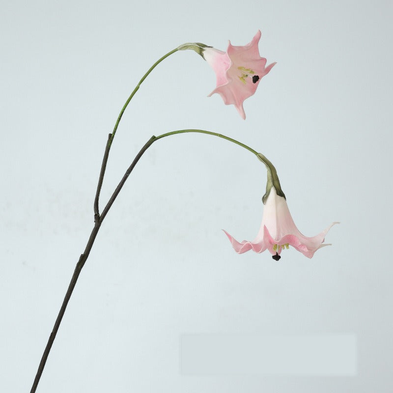 Fleur artificielle Datura, tige simple avec 2 fleurs en PU, 78 cm, décoration intérieure et extérieure, mariage, terrasse