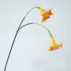 Fleur artificielle Datura, tige simple avec 2 fleurs en PU, 78 cm, décoration intérieure et extérieure, mariage, terrasse