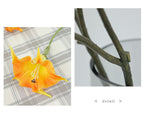 Fleur artificielle Datura, tige simple avec 2 fleurs en PU, 78 cm, décoration intérieure et extérieure, mariage, terrasse