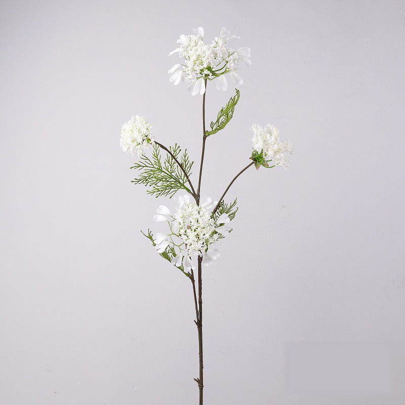 Branche unique de fleurs artificielles pissenlit et perles de neige, 96 cm, tissu soyeux, idéal pour mariages et décoration intérieure