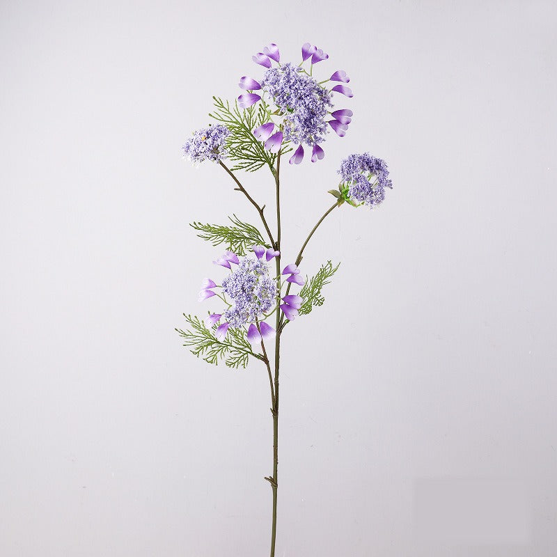 Branche unique de fleurs artificielles pissenlit et perles de neige, 96 cm, tissu soyeux, idéal pour mariages et décoration intérieure