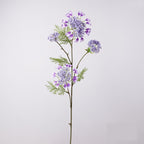 Branche unique de fleurs artificielles pissenlit et perles de neige, 96 cm, tissu soyeux, idéal pour mariages et décoration intérieure