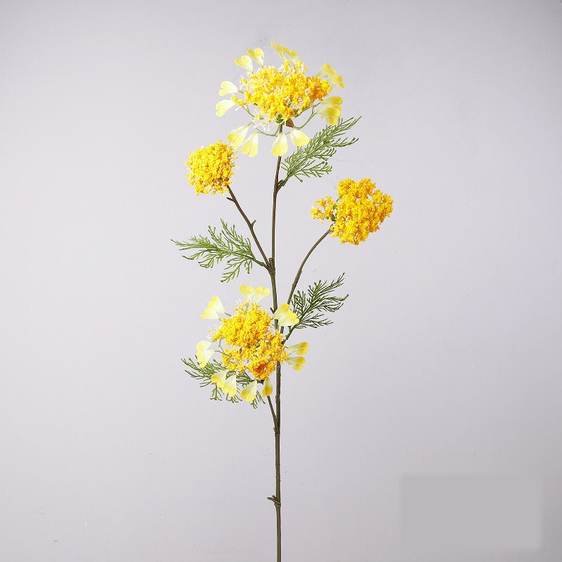 Branche unique de fleurs artificielles pissenlit et perles de neige, 96 cm, tissu soyeux, idéal pour mariages et décoration intérieure