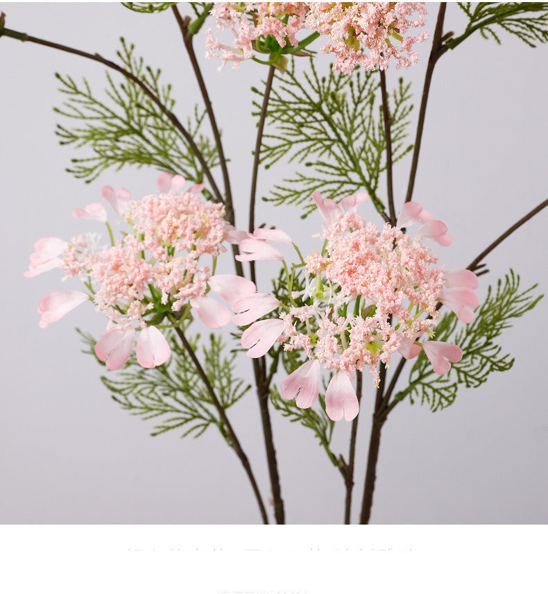 Branche unique de fleurs artificielles pissenlit et perles de neige, 96 cm, tissu soyeux, idéal pour mariages et décoration intérieure