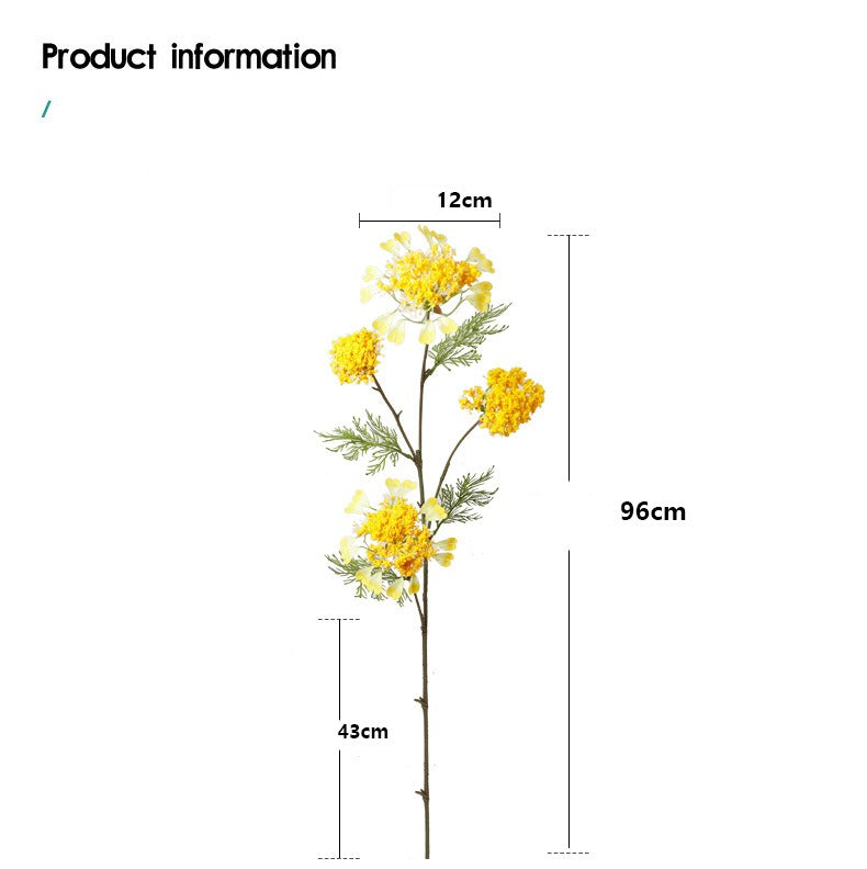 Branche unique de fleurs artificielles pissenlit et perles de neige, 96 cm, tissu soyeux, idéal pour mariages et décoration intérieure