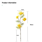 Branche unique de fleurs artificielles pissenlit et perles de neige, 96 cm, tissu soyeux, idéal pour mariages et décoration intérieure